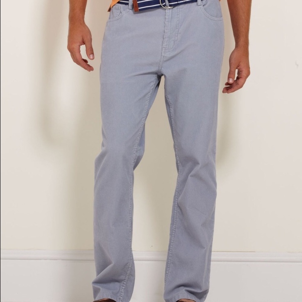 Vineyard Vines Slim Fit Corduroy Pant Blue Grey